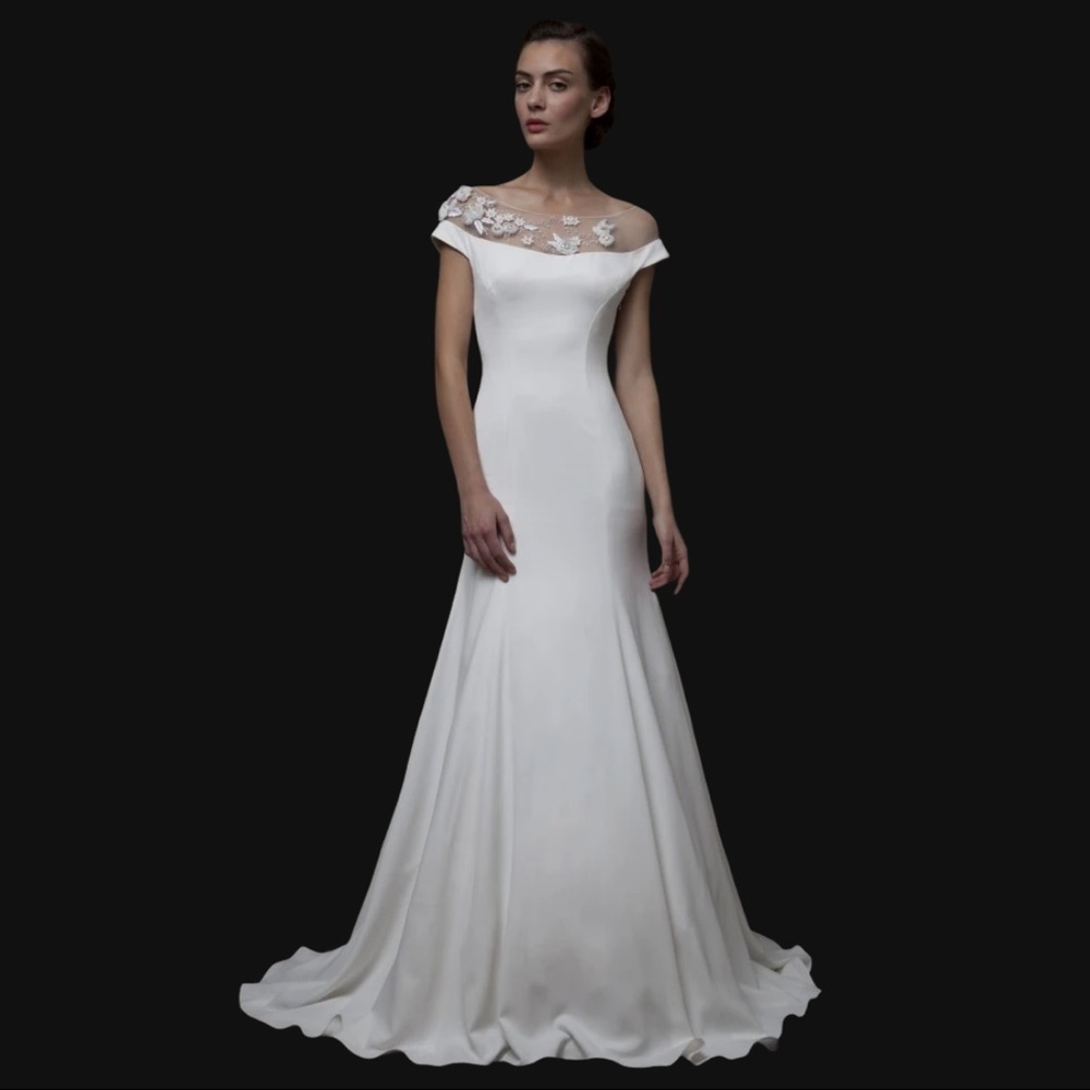 Lela Rose wedding down illusion top
